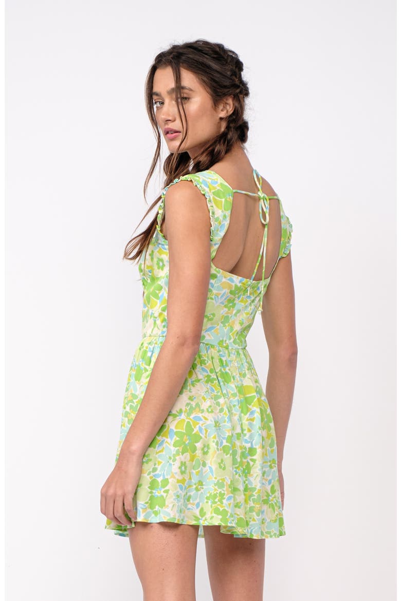 Floral Keyhole Fit & Flare Minidress, Alternate, color, GREEN