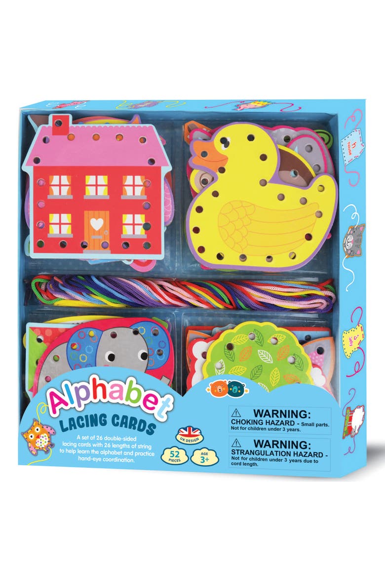 Alphabet Lacing Cards 52Pc Ages 3+, Main, color, Multicolored