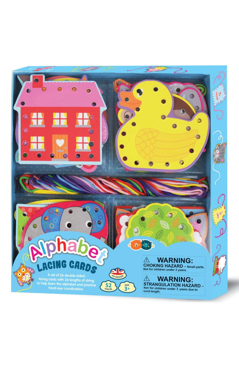 Buddy & Barney Alphabet Lacing Cards 52Pc Ages 3+, Main, color, Multicolored