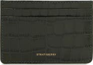 Strathberry Croc Embossed Leather Card Case