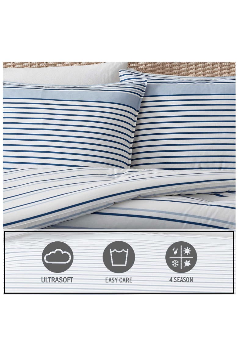 Cooper Stripe Cotton Comforter Set, Alternate, color, BLUE