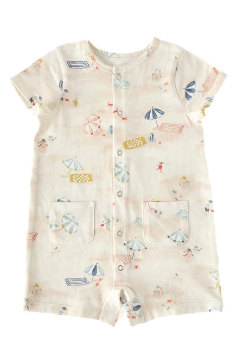 Beach Print Organic Cotton Romper