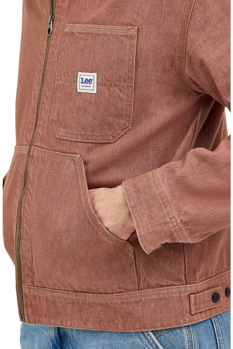 91W Organic Cotton Denim Workwear Jacket, Alternate, color, EARTH CLAY