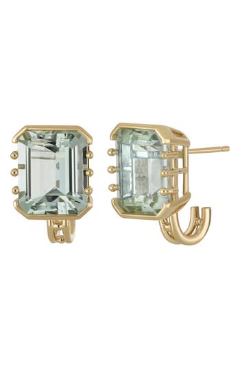 Bony Levy Green Amethyst Stud Earrings In Burgundy