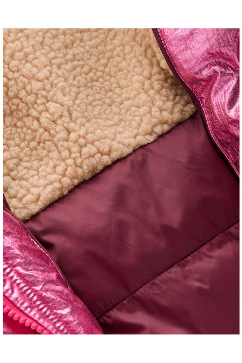 Kids' Metallic Puffer Jacket, Alternate, color, SUMMER BERRY METALLIC