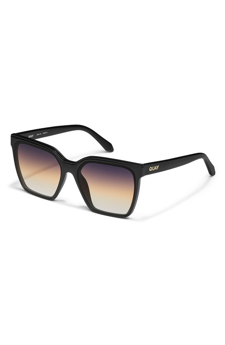QUAY Level Up 60mm Square Sunglasses, Alternate, color, Matte Black/ Dusk Poppy