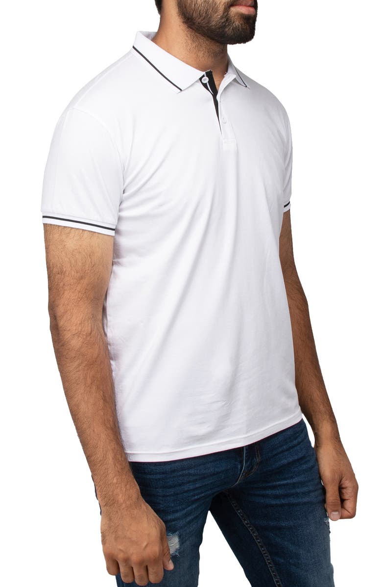 XRAY Pipe Trim Knit Polo, Alternate, color, White/ Black