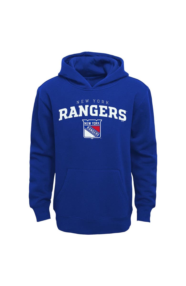 Outerstuff Youth Royal New York Rangers Team Lock Up Pullover Hoodie, Main, color, 