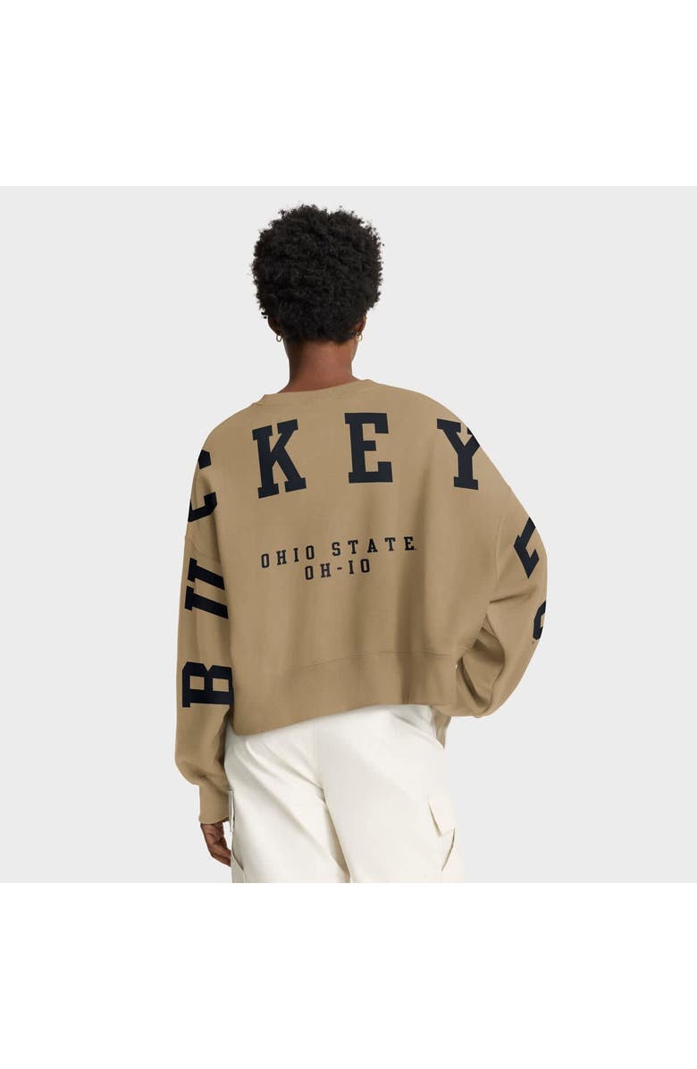 Nike Women's Nike Tan Ohio State Buckeyes Oversized Phoenix 2-Hit Pullover Sweatshirt, Alternate, color,