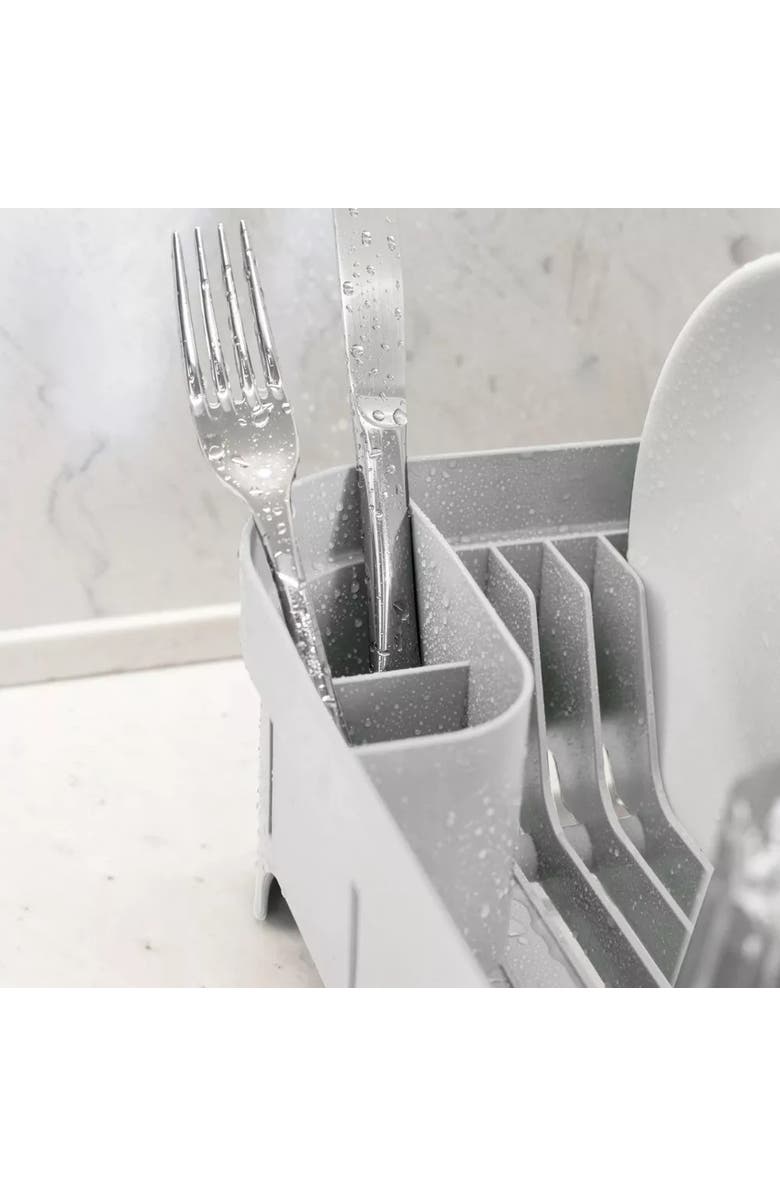 OU Compact Freestanding Plastic Kitchen Dish Drying Rack, Alternate, color, White