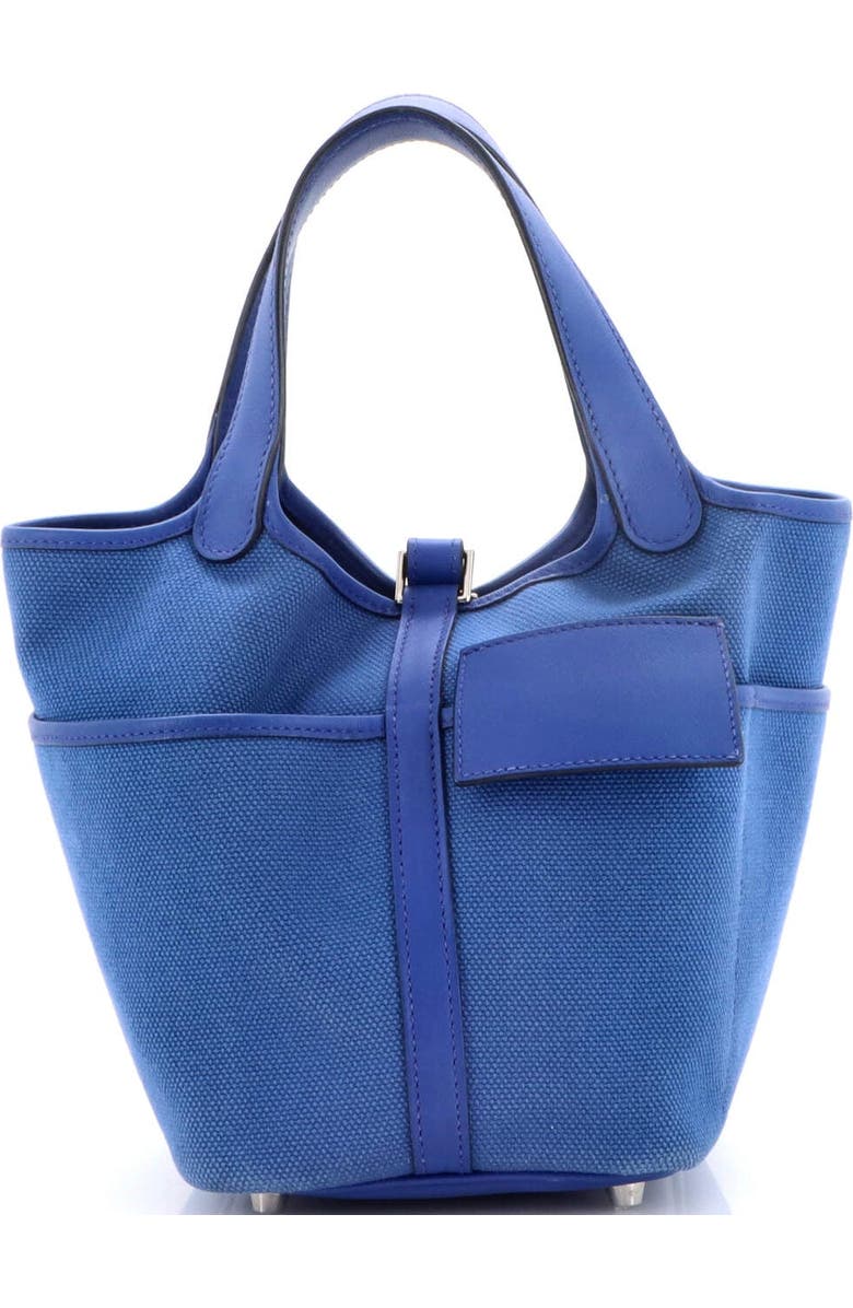 Pre-Owned Hermes Cargo Picotin Lock Bag Canvas and Swift PM, Alternate, color, Bleu Royal