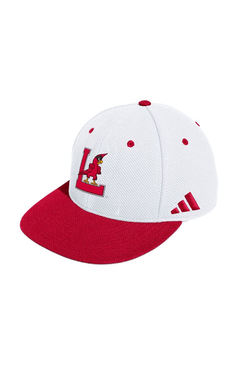 adidas Men's adidas  White Louisville Cardinals On-Field Fitted Baseball Hat, Alternate, color, 