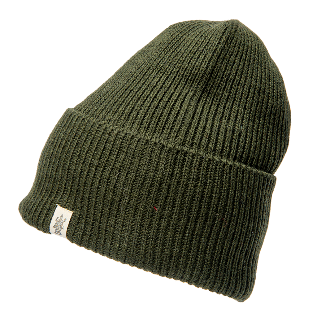 Nirvanna Designs Troubadour Rib Fold Beanie In Olive