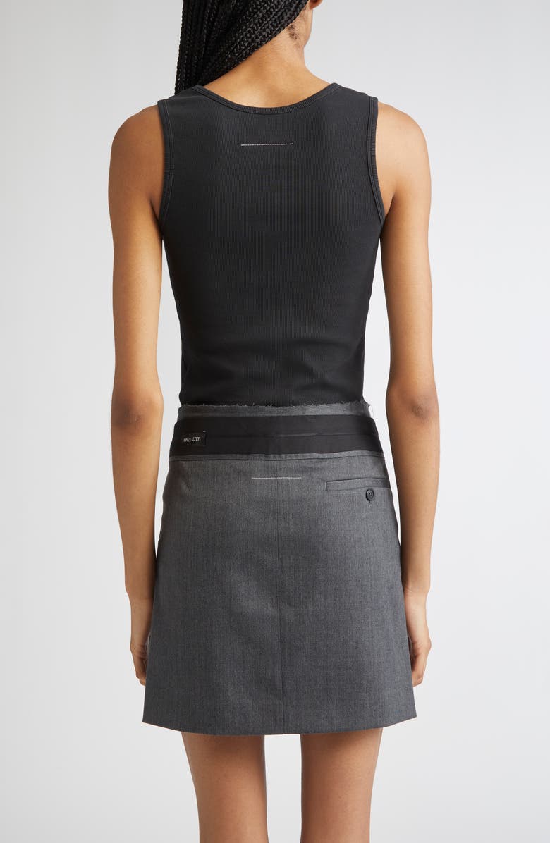 MM6 Maison Margiela Numeric Logo Patch Stretch Cotton Tank, Alternate, color, Black