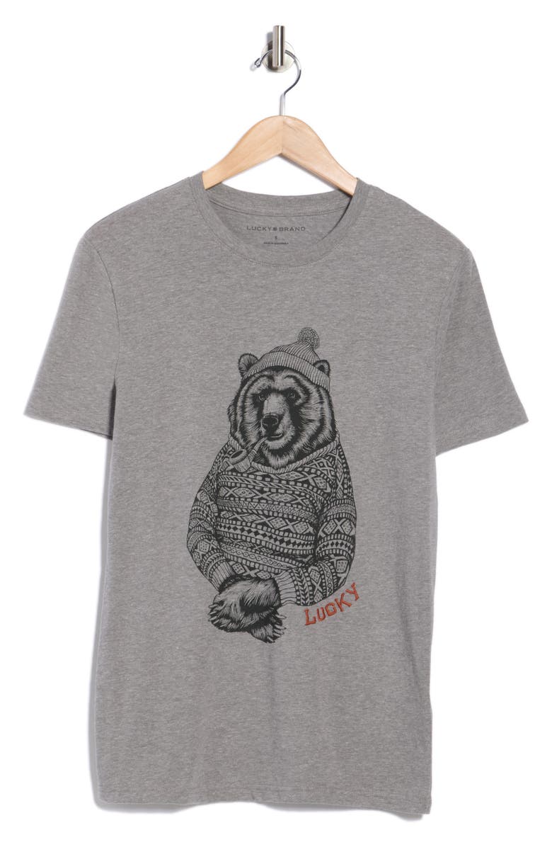 Lucky Brand Holiday Bear Graphic T-Shirt, Main, color, 