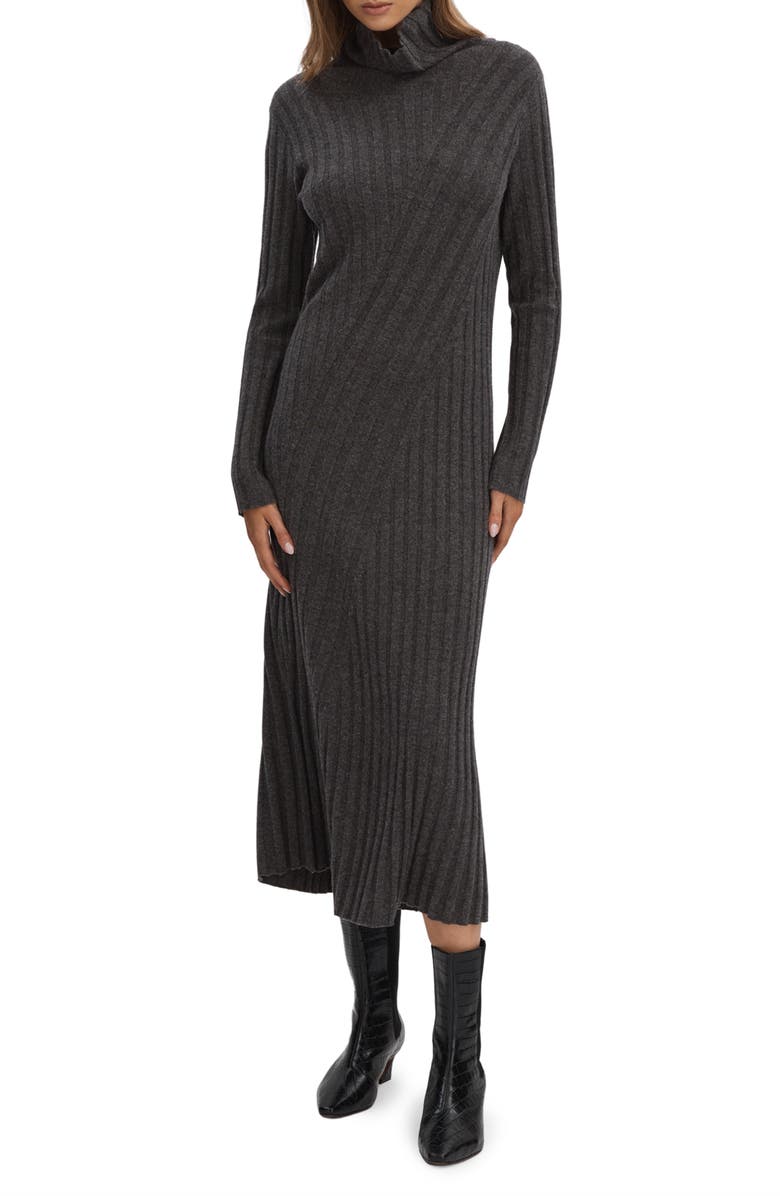 Reiss Cady Long Sleeve Wool Blend Rib Sweater Dress, Main, color, 