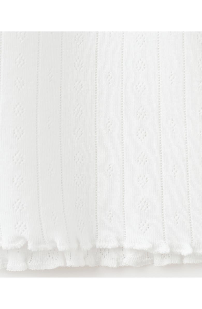 MANGO Cotton Pointelle Pajama Shorts, Alternate, color, White