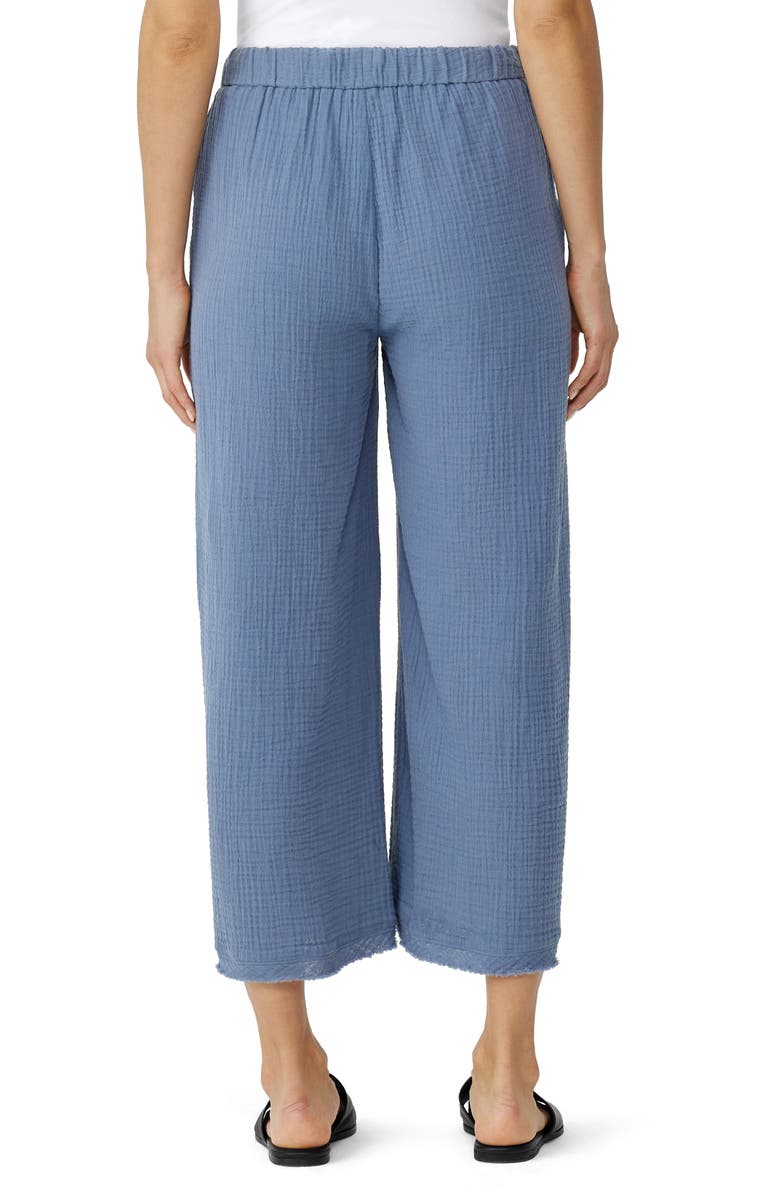 Eileen Fisher Wide Leg Organic Cotton Pants, Alternate, color, Dusk