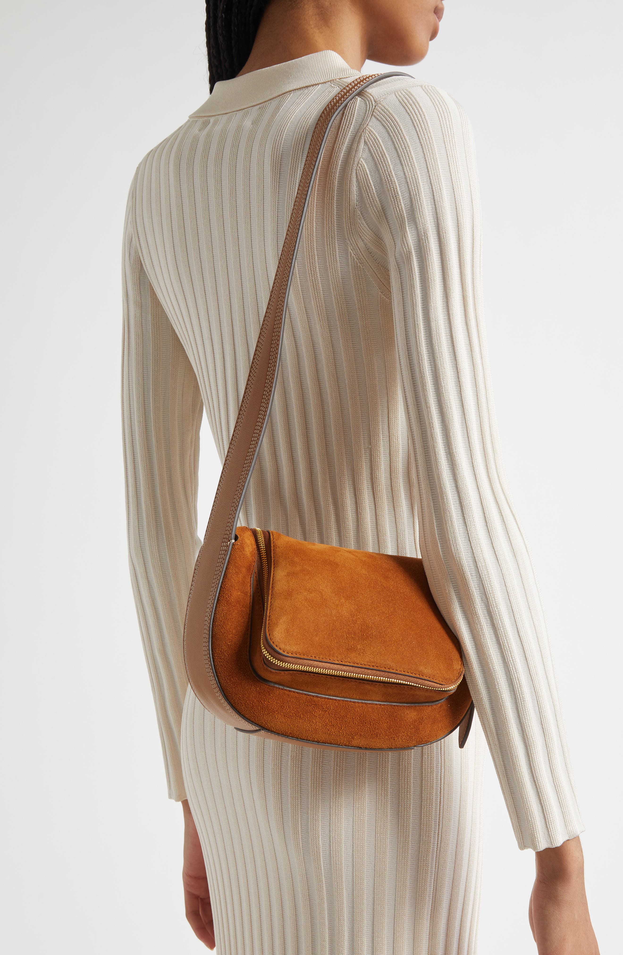 Anya Hindmarch Small Vere Suede Shoulder Bag, Alternate, color, 