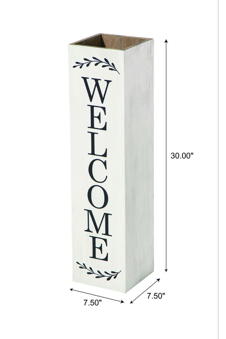 Double Sided Solid Wood Boxed "WELCOME PORCH" Porch Sign, Alternate, color, White