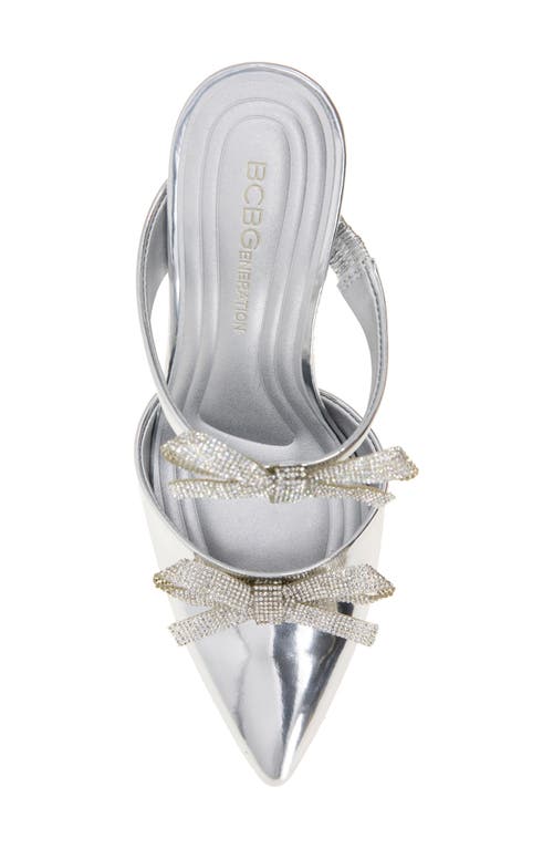 Bcbg Bardia Pointed Toe Mule In Silver