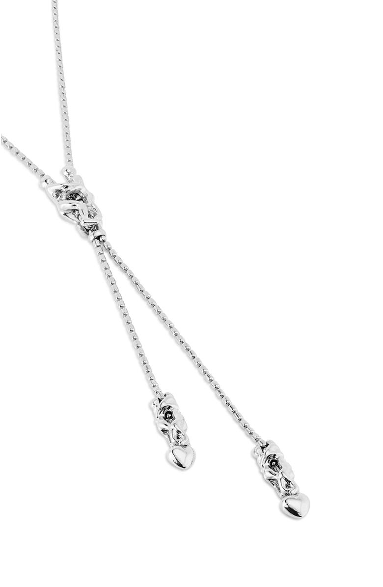 UNODE50 Long Adjustable Chain Necklace With Three Figures, Alternate, color, Silver