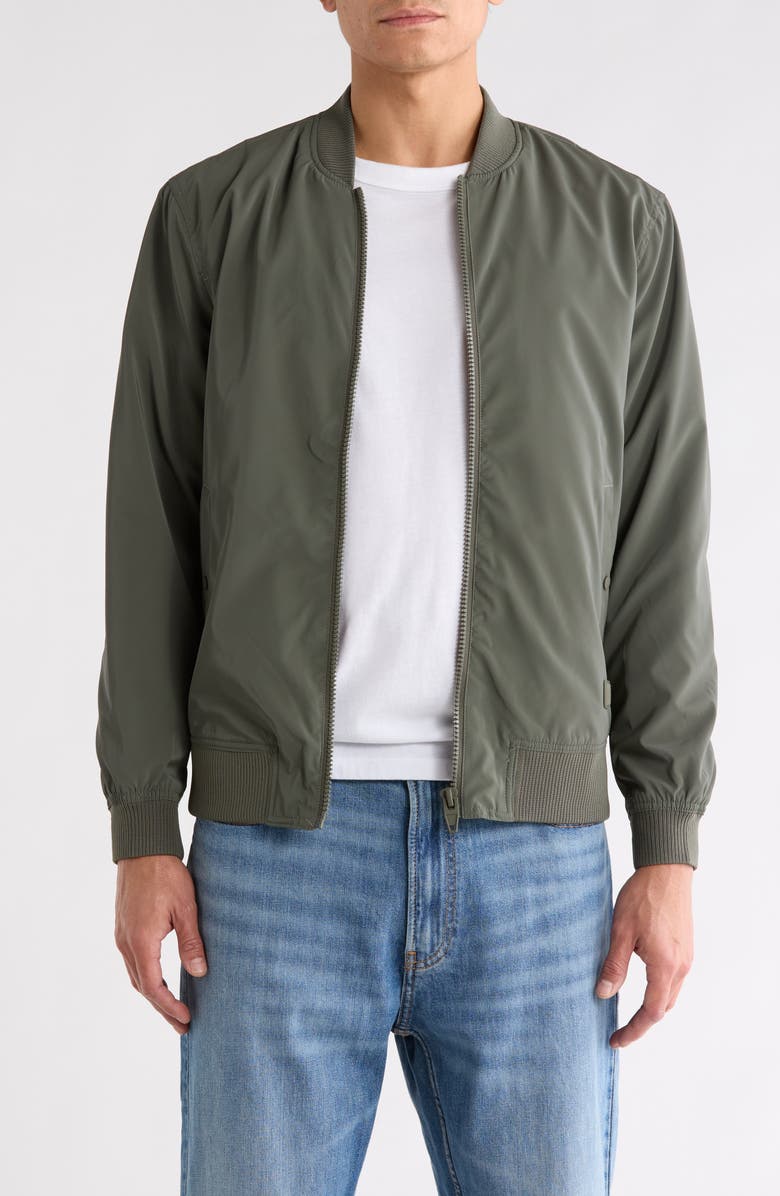 DENIM AND FLOWER Bomber Jacket, Main, color, Dusty Olive