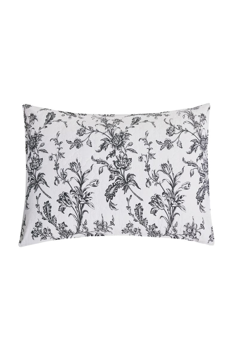 Bleighton Black Toile Cotton Quilt Set  - Reversible and Machine Washable, Alternate, color, Black
