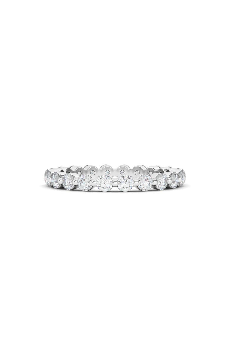 HauteCarat Lab Created Diamond Single Prong 18K Gold Eternity Band Ring, Alternate, color, 