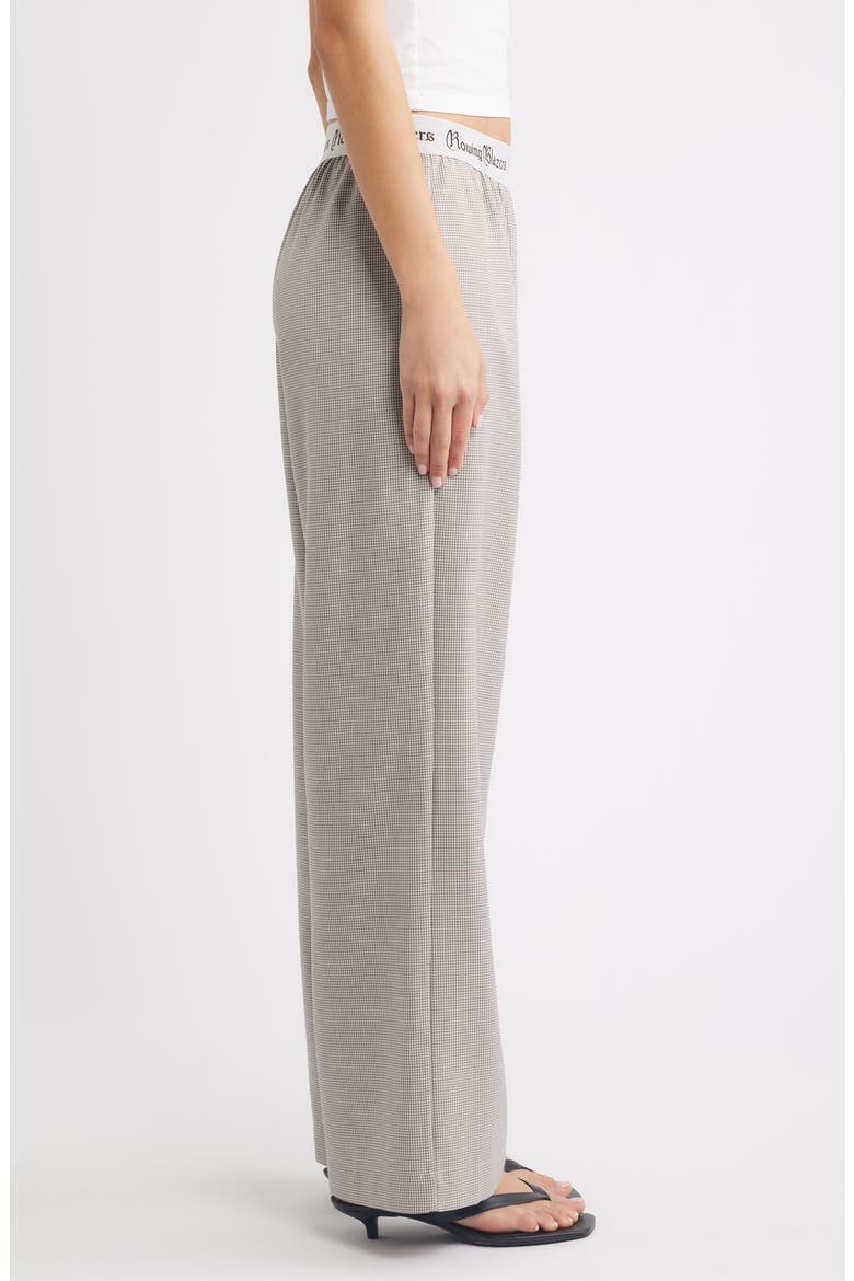Houndstooth Pull On Wide Leg Pants, Alternate, color, BEIGE