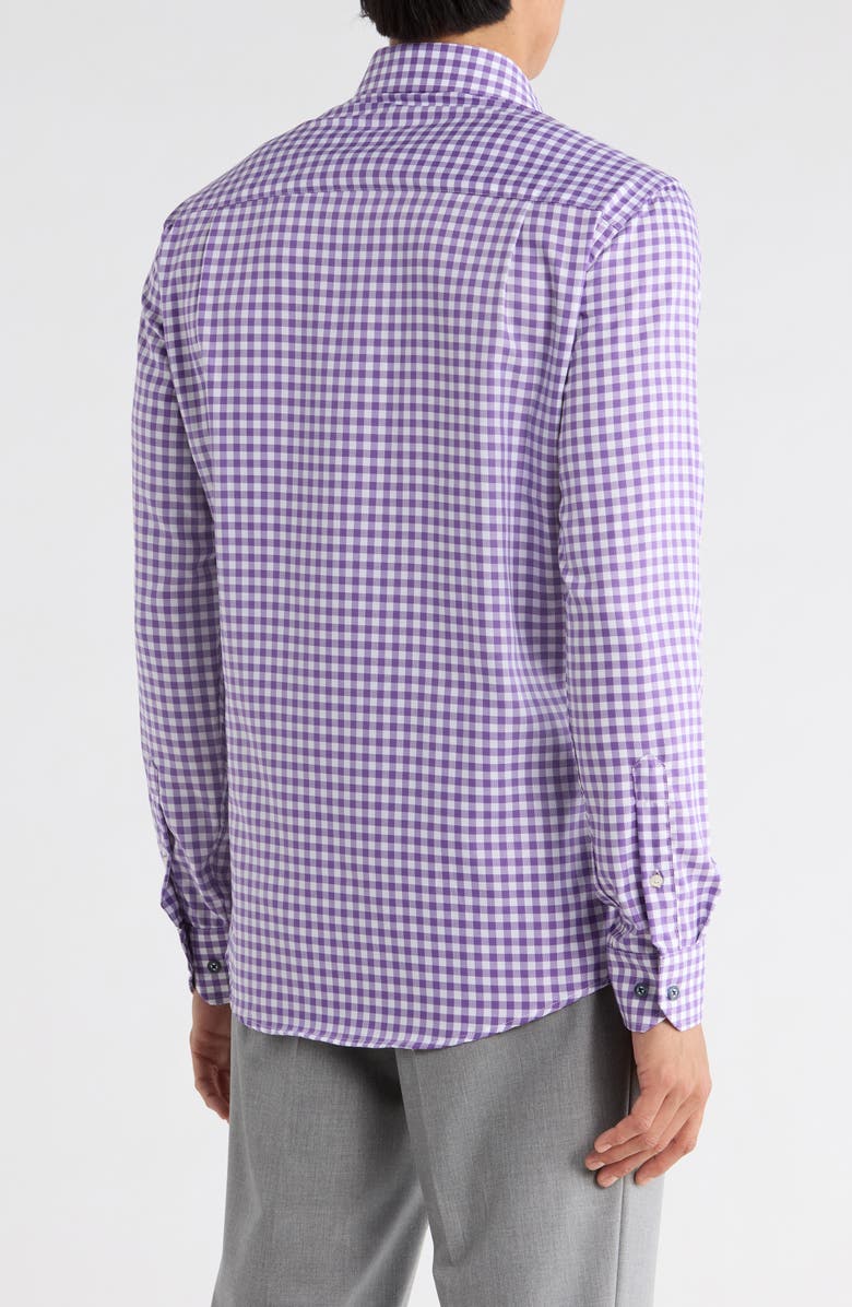 Duchamp Slim Fit Check Stretch Cotton Dress Shirt, Alternate, color, Purple