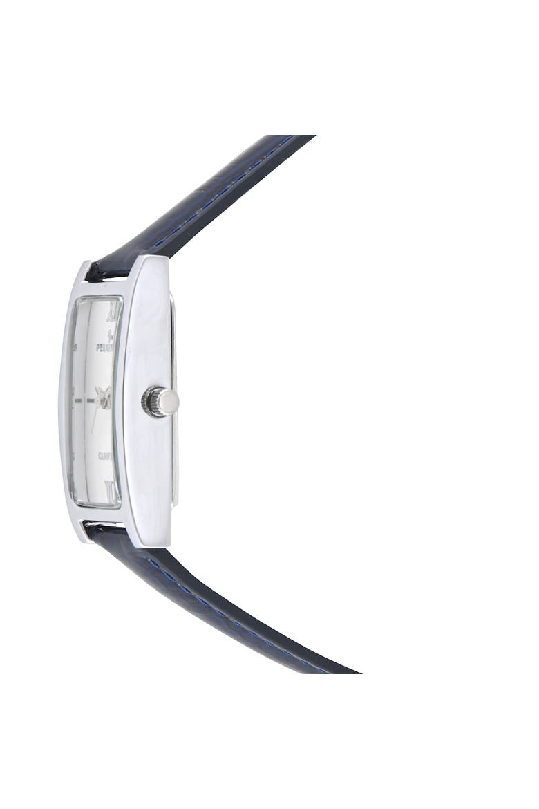 Everyday Rectangular Glossy Leather Watch- 35x18MM, Alternate, color, Blue