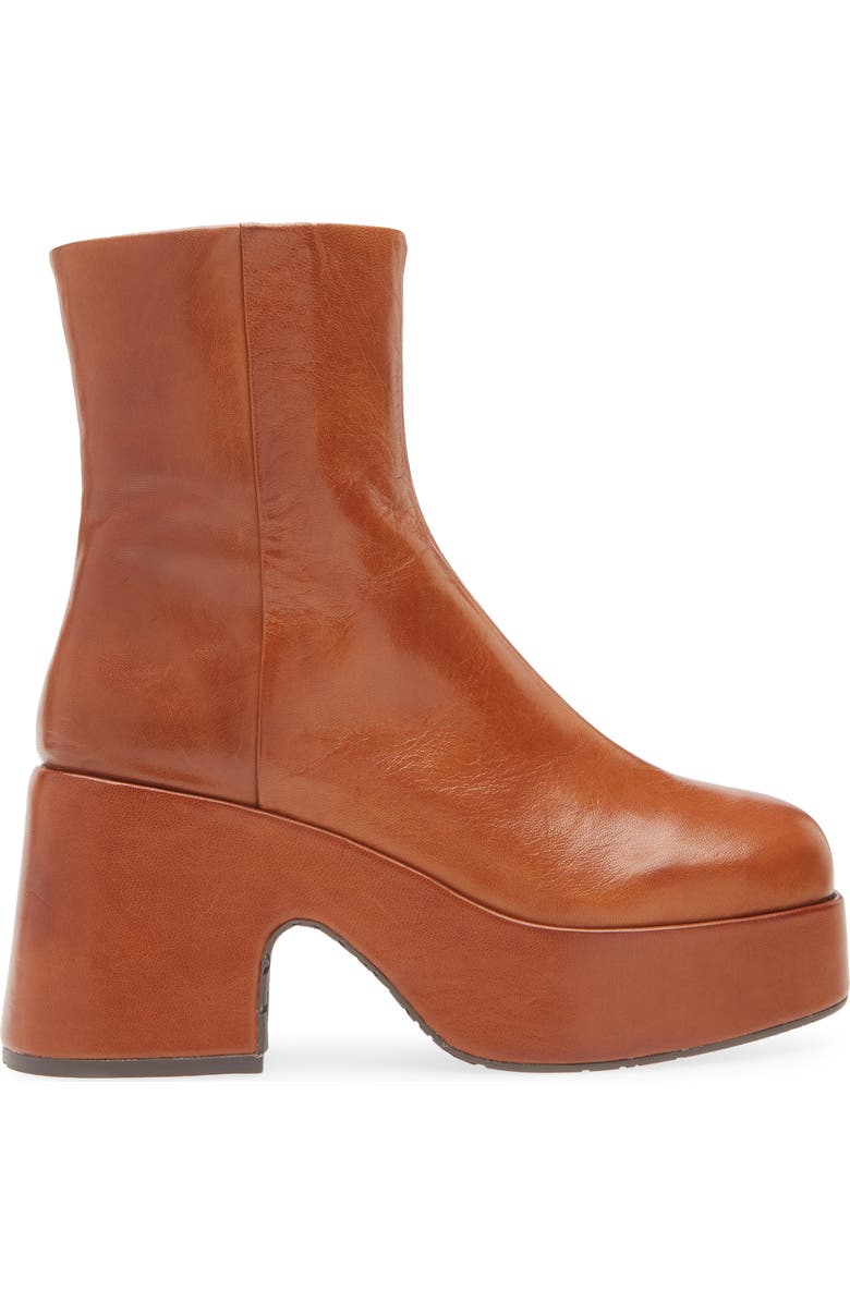 Chocolat Blu Harris Platform Bootie, Alternate, color, Brown Leather