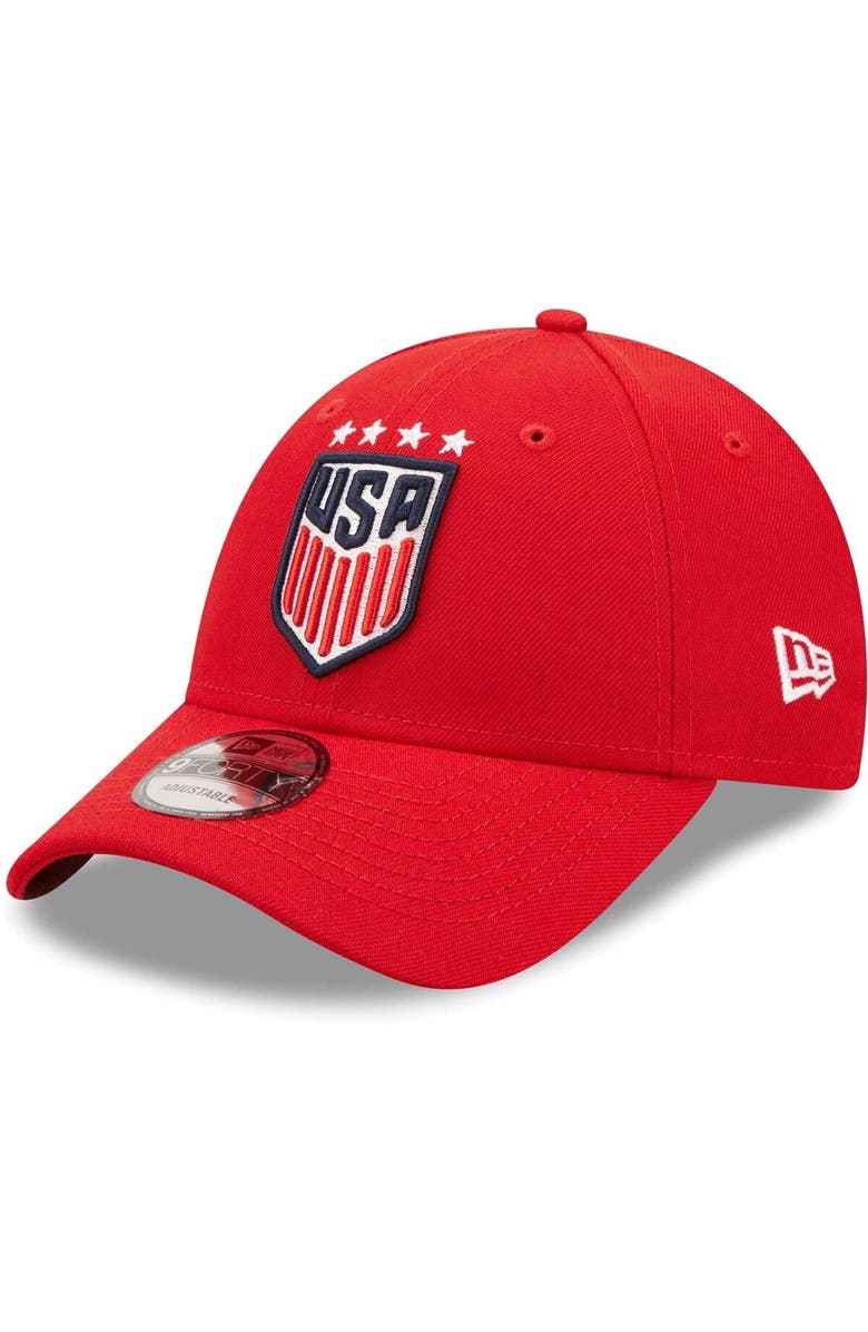New Era Men's New Era Red USWNT 9FORTY Adjustable Hat, Main, color, 