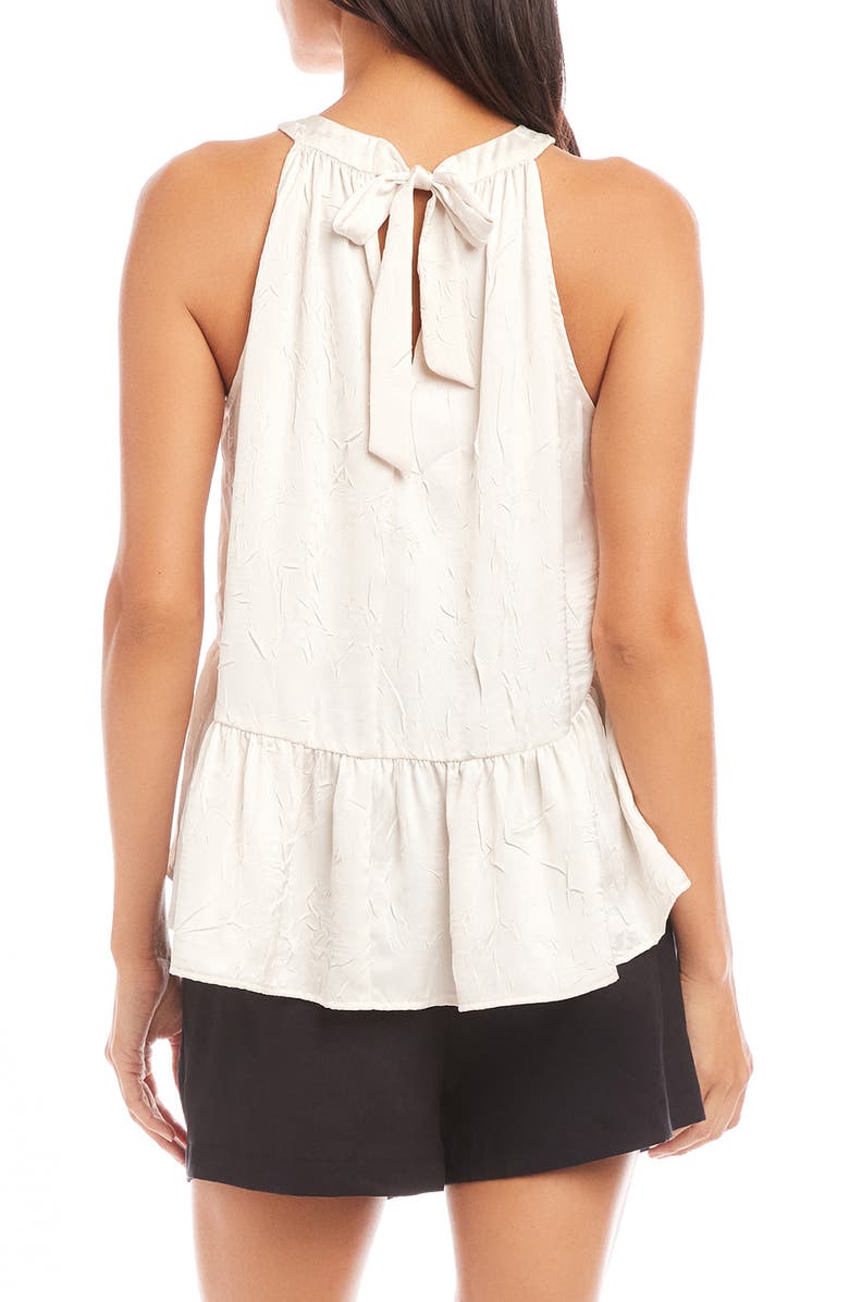 FIFTEEN TWENTY Floren Peplum Crushed Satin Top, Alternate, color, Ecru