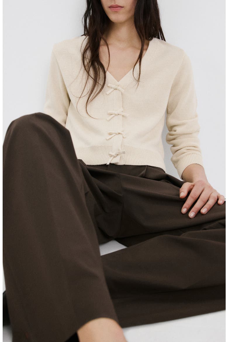 Bow Embellished Cardigan, Alternate, color, ECRU