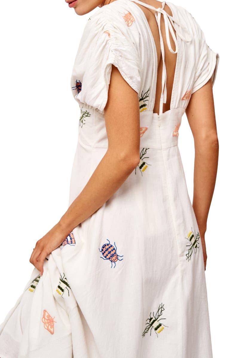 CIEBON Selma Embroidered Plunge Neck Maxi Dress, Alternate, color, 