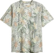 Obey Get Up Leaf Print Cotton T-Shirt