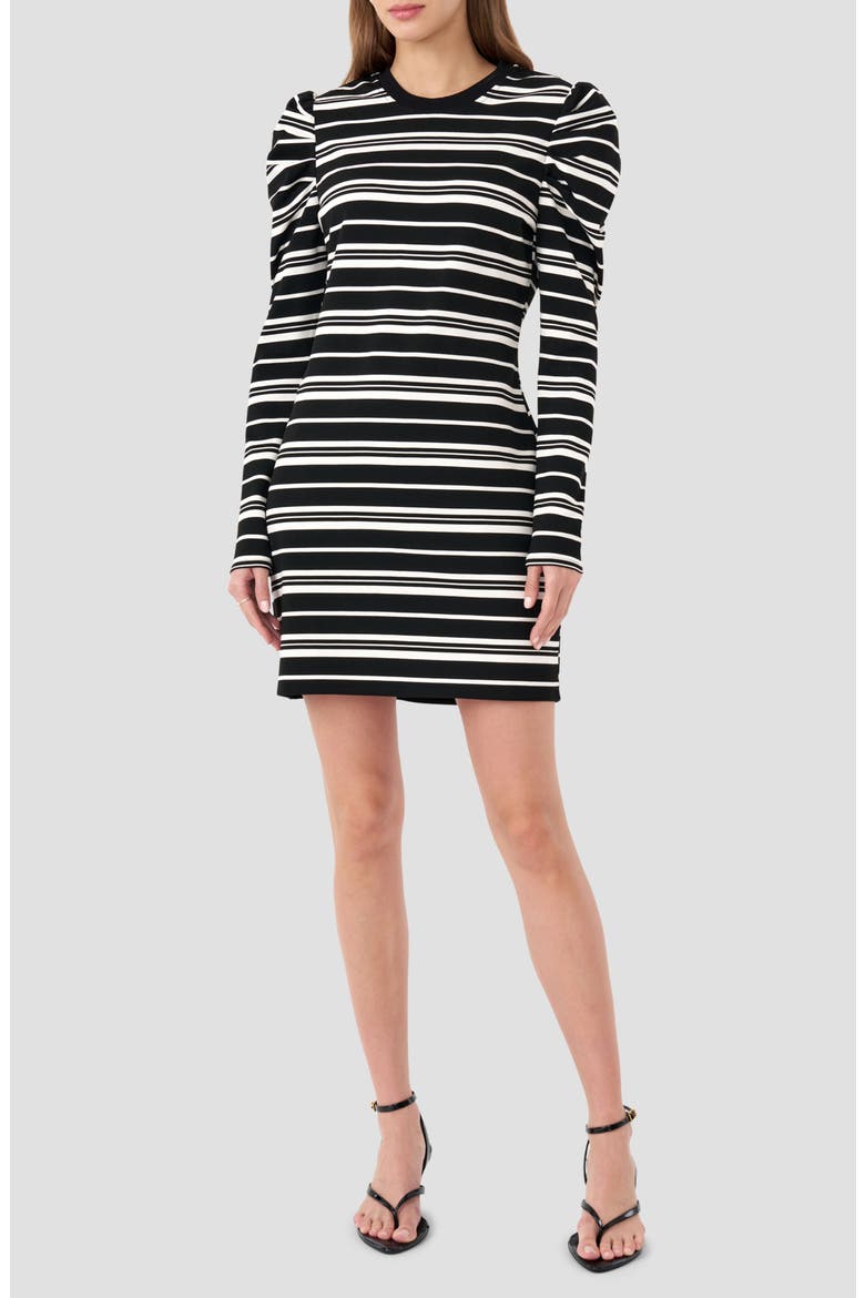 Janine Long Sleeve Dress, Main, color, BLACK STRIPE