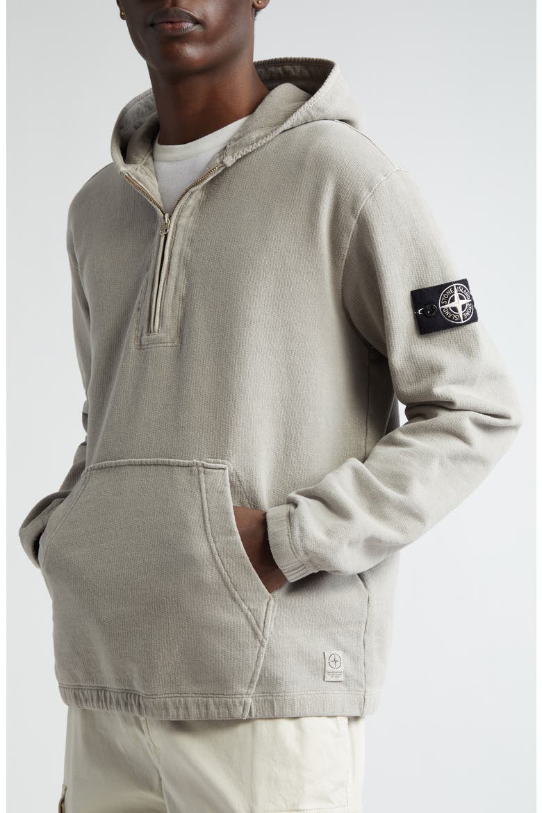 Felpa Half Zip Hoodie, Alternate, color, DUST