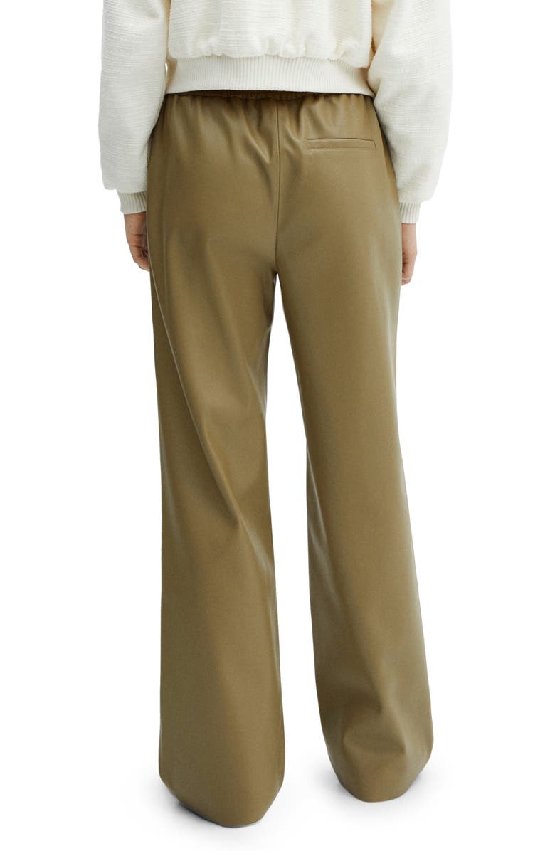 MANGO Pull-On Relaxed Faux Leather Pants, Alternate, color,