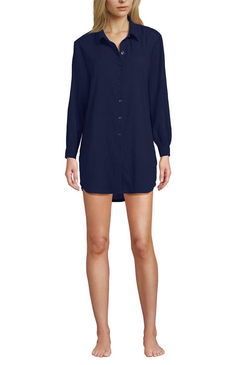 New Button-Up Shirt Cover-Up Dress