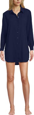 Lands' End New Button-Up Shirt Cover-Up Dress
