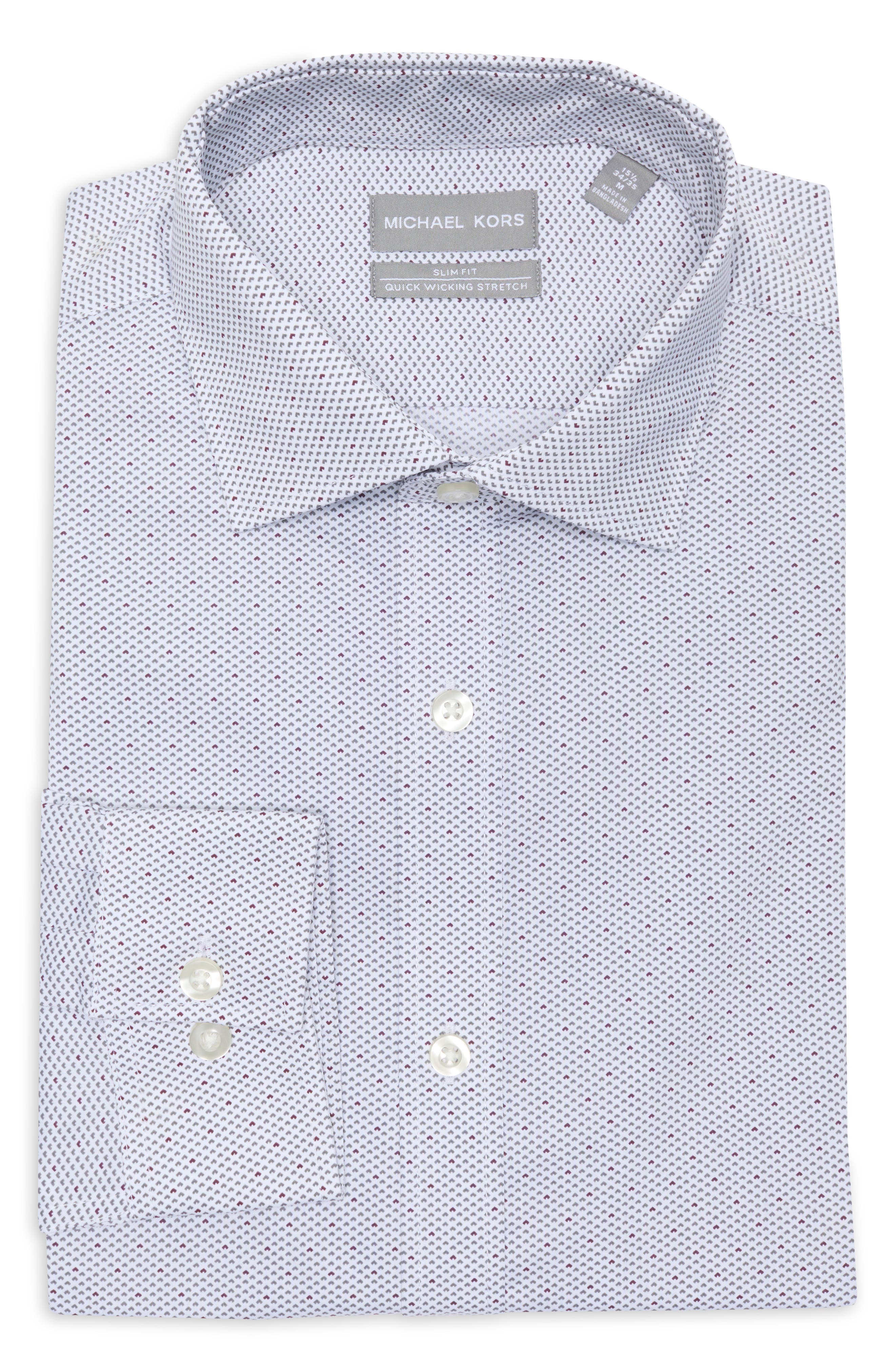 Michael Kors Slim Fit Stretch Cotton Dress Shirt