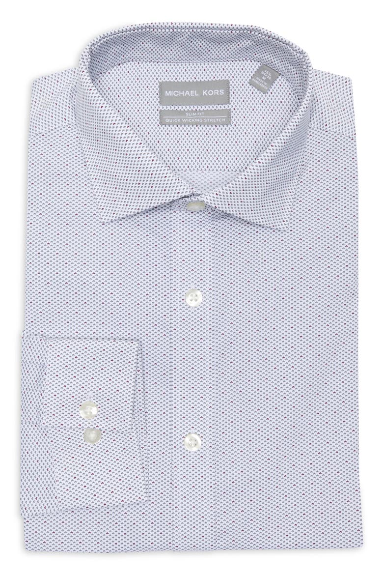 Slim Fit Stretch Cotton Dress Shirt, Main, color, GRANITE