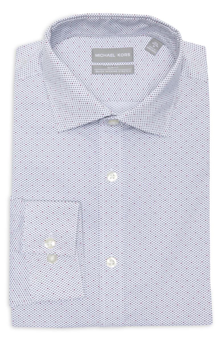 Michael Kors Slim Fit Stretch Cotton Dress Shirt, Main, color, Granite