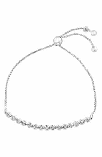 Sterling Silver Lab Grown Diamond Slider Bracelet