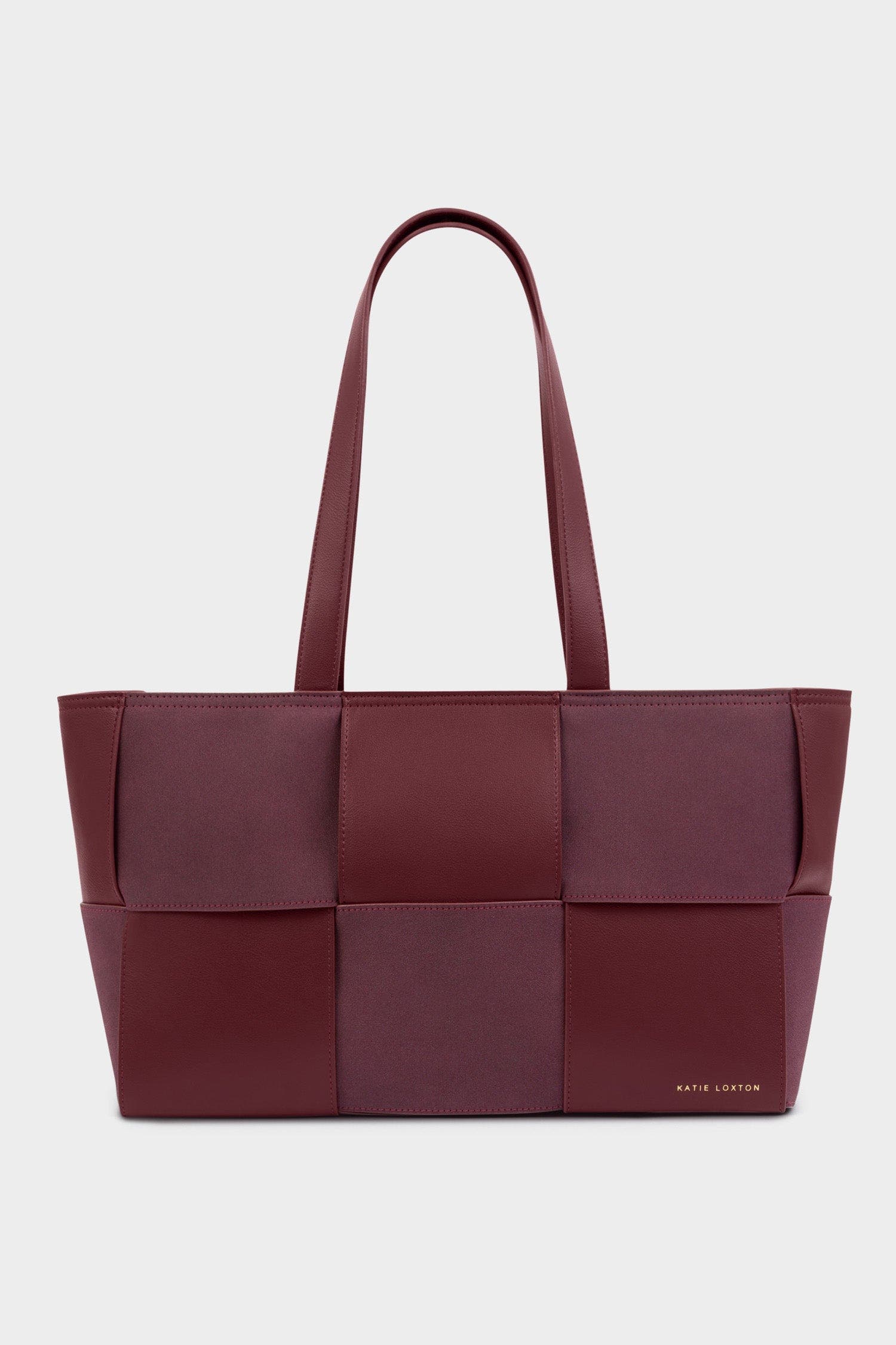 Katie Loxton Taya Hand Woven Suedette Tote Bag in Cherry, Alternate, color, Cherry