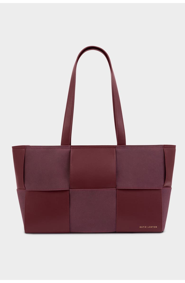 Katie Loxton Taya Hand Woven Suedette Tote Bag in Cherry, Alternate, color, Cherry
