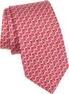FERRAGAMO Zar Gancini Print Silk Tie